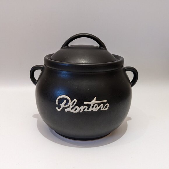 Vintage 1970s Planters Peanut Ceramic Crock Cookie Jar Bean Pot Kitchen Storage - Picture 2 of 8